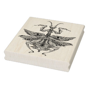 Inspired Praying Mantis Rubber Stamp
