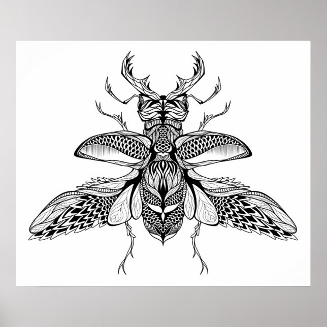 Inspired Psychedelic Stag-Beetle 2 Poster (Front)