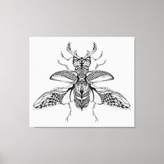 Inspired Psychedelic Stag-Beetle 6 Canvas Print