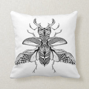 Inspired Psychedelic Stag-Beetle Cushion