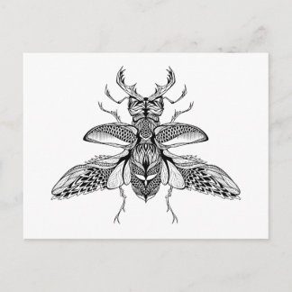 Inspired Psychedelic Stag-Beetle Postcard