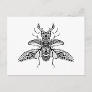 Inspired Psychedelic Stag-Beetle Postcard