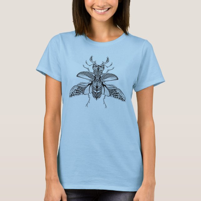 Inspired Psychedelic Stag-Beetle T-Shirt (Front)