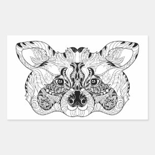 Inspired Racoon Rectangular Sticker
