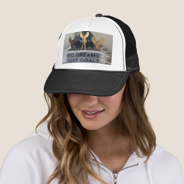 Inspired Reindeer Dreams: A Motivational Holiday Trucker Hat (In Situ)