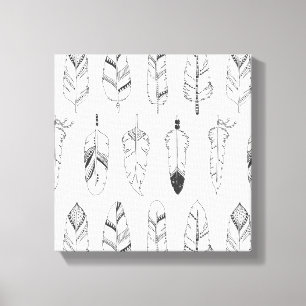 Inspired Retro Feather Pattern 6 Canvas Print