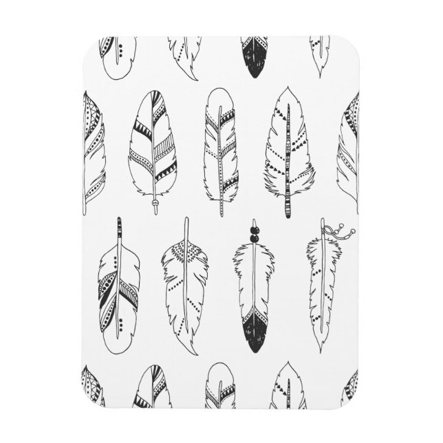 Inspired Retro Feather Pattern Magnet (Vertical)