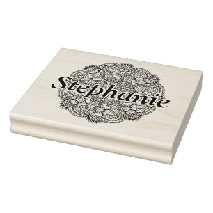 Inspired Round Design Rubber Stamp