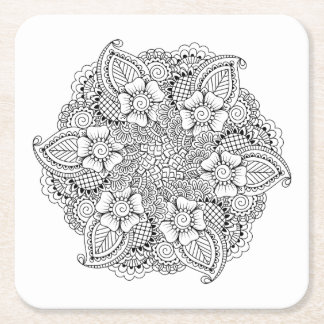 Inspired Round Element Square Paper Coaster