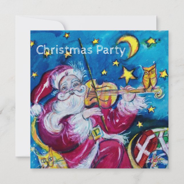 INSPIRED SANTA VIOLINIST CHRISTMAS PARTY INVITE (Front)