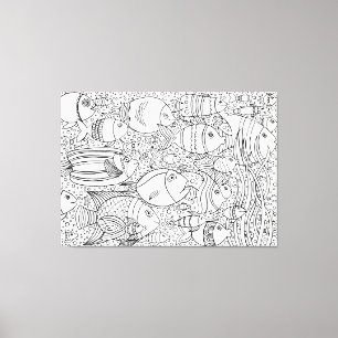 Inspired School Of Fish 6 Canvas Print