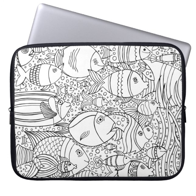 Inspired School Of Fish Laptop Sleeve (Front)