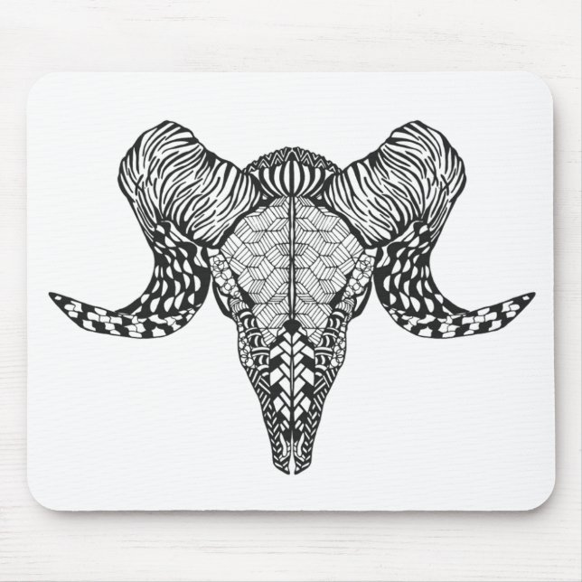 Inspired Sheep Skull Mouse Mat (Front)