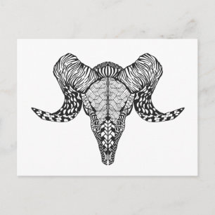 Inspired Sheep Skull Postcard
