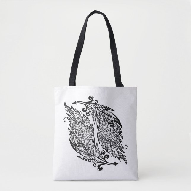 Inspired Sketch Of Feathers 2 Tote Bag (Front)