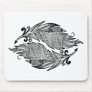Inspired Sketch Of Feathers Mouse Mat