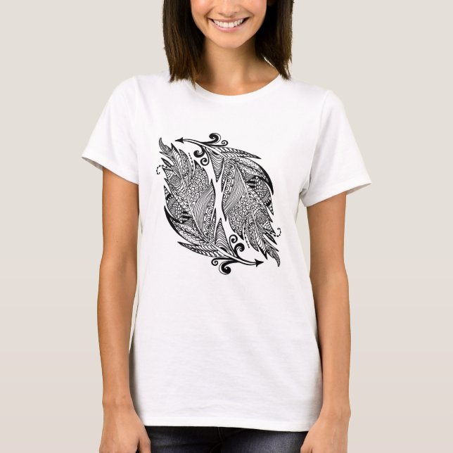 Inspired Sketch Of Feathers T-Shirt (Front)