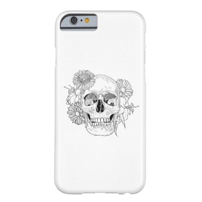 Inspired Skull And Flowers Case-Mate iPhone Case (Back)