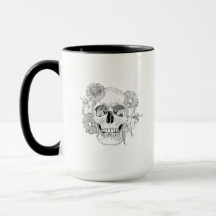 Inspired Skull And Flowers Mug