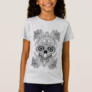 Inspired Skull In Flowers T-Shirt