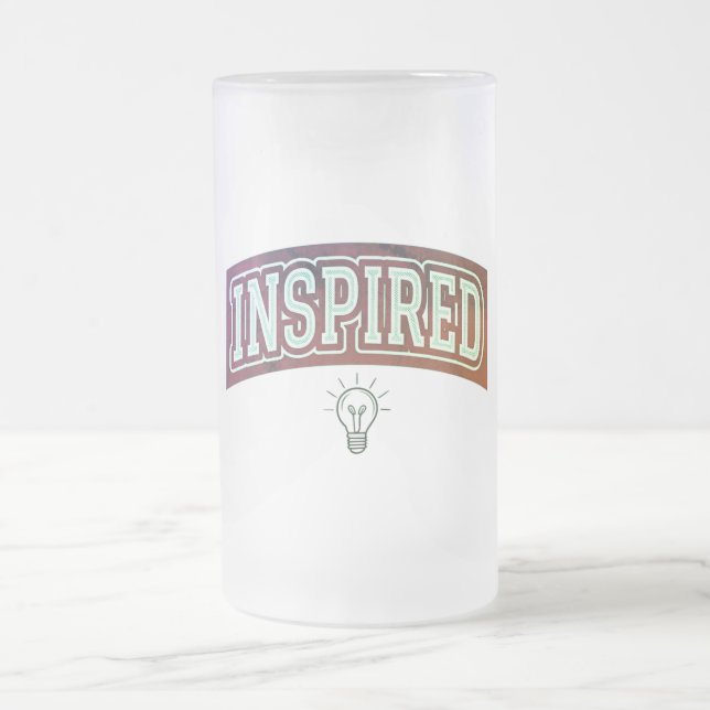 "Inspired Spark" Frosted Glass Mug (Center)