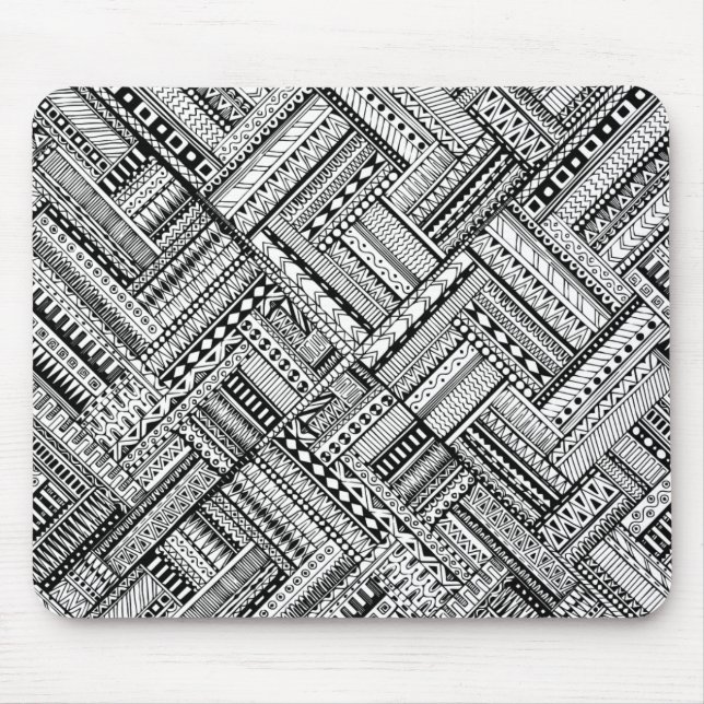 Inspired Tribal Art Pattern Mouse Mat (Front)