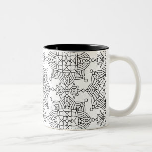 Inspired Tribal Artsy Pattern Two-Tone Coffee Mug