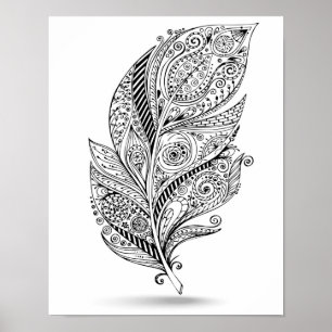 Inspired Tribal Feather 2 Poster