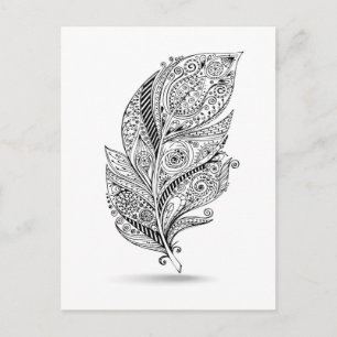 Inspired Tribal Feather Postcard