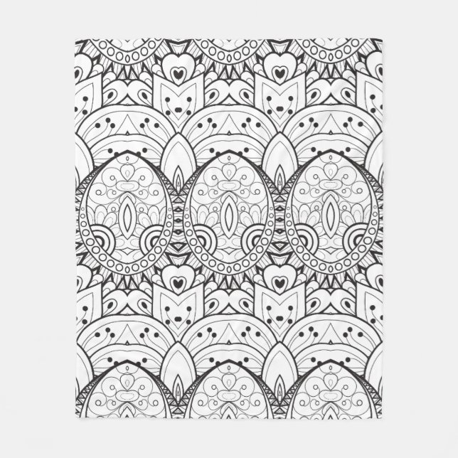 Inspired Tribal Illustration Fleece Blanket (Front)