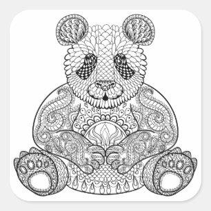 Inspired Tribal Panda Square Sticker