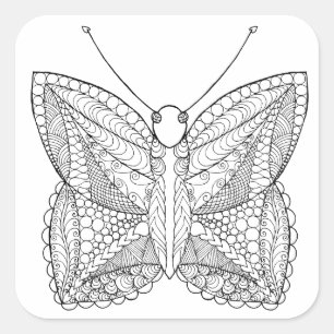 Inspired Tropical Design Butterfly Square Sticker