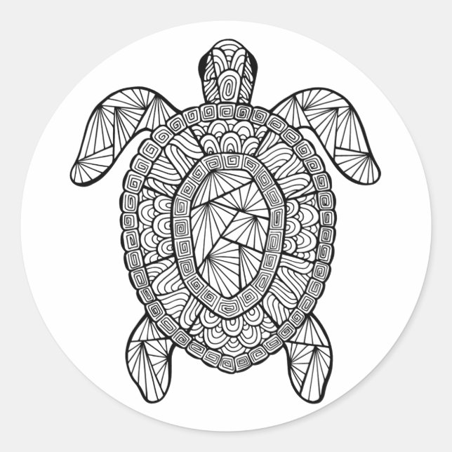 Inspired Turtle Classic Round Sticker (Front)