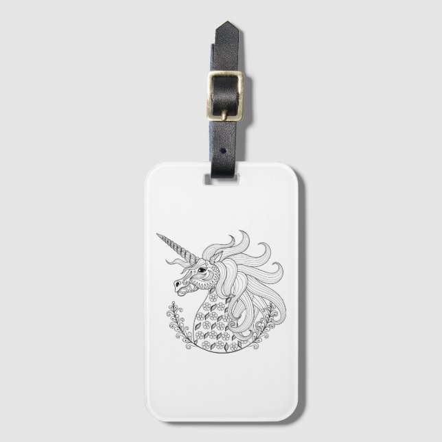 Inspired Unicorn Luggage Tag (Front Vertical)