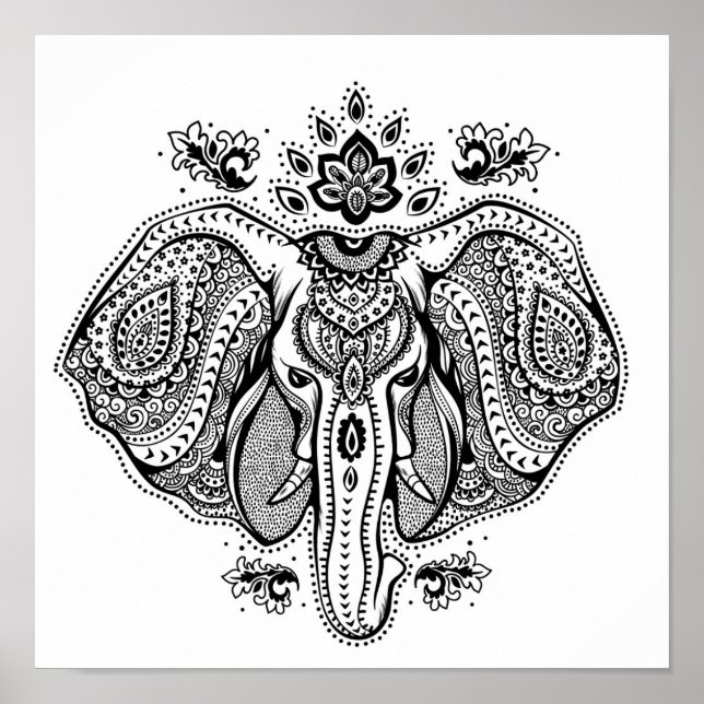 Inspired Vintage Indian Elephant 2 Poster (Front)