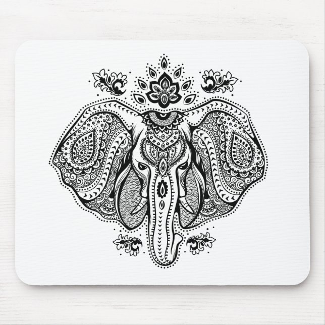 Inspired Vintage Indian Elephant Mouse Mat (Front)
