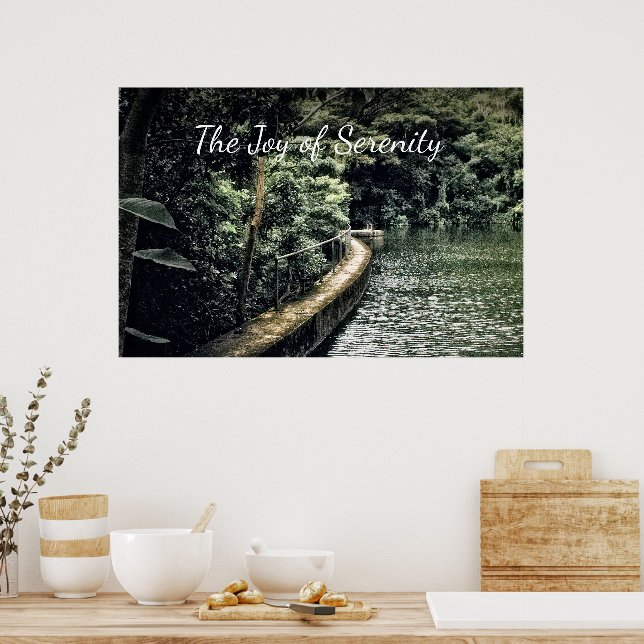 Inspired Water Nature Motivated Joy Serenity Poster (Kitchen)