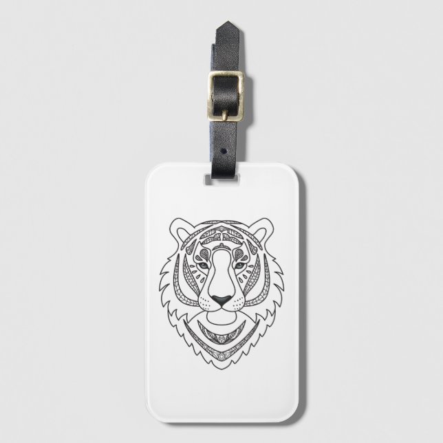 Inspired White Tiger Luggage Tag (Front Vertical)
