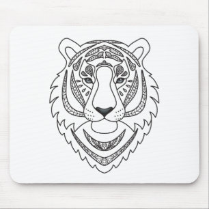 Inspired White Tiger Mouse Mat
