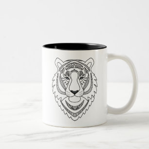 Inspired White Tiger Two-Tone Coffee Mug