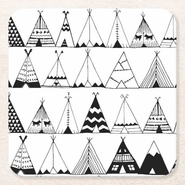 Inspired Wigwam Square Paper Coaster (Front)
