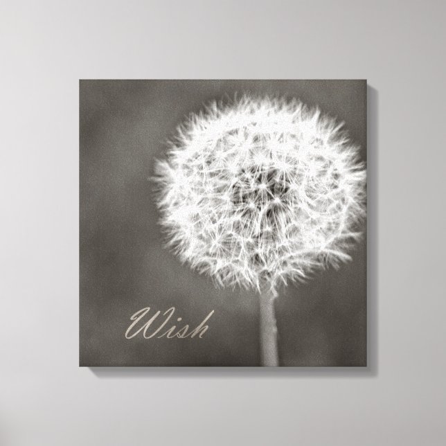 Inspired Wish Dandelion Canvas Print (Front)