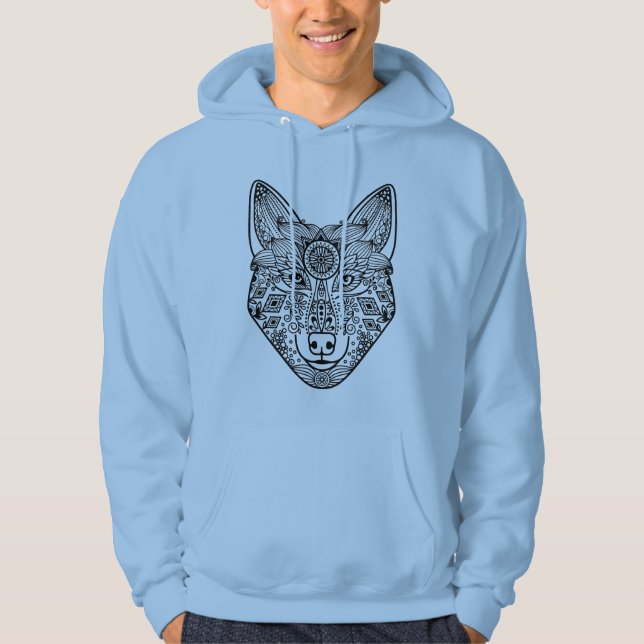 Inspired Wolf Head Hoodie (Front)