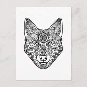 Inspired Wolf Head Postcard