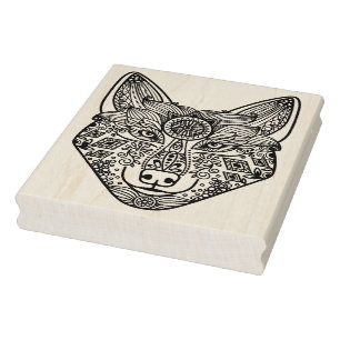 Inspired Wolf Head Rubber Stamp