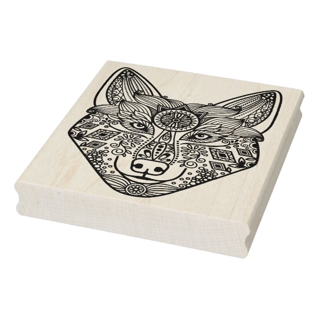 Inspired Wolf Head Rubber Stamp (Stamp)