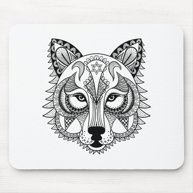 Inspired Wolf Mouse Mat (Front)