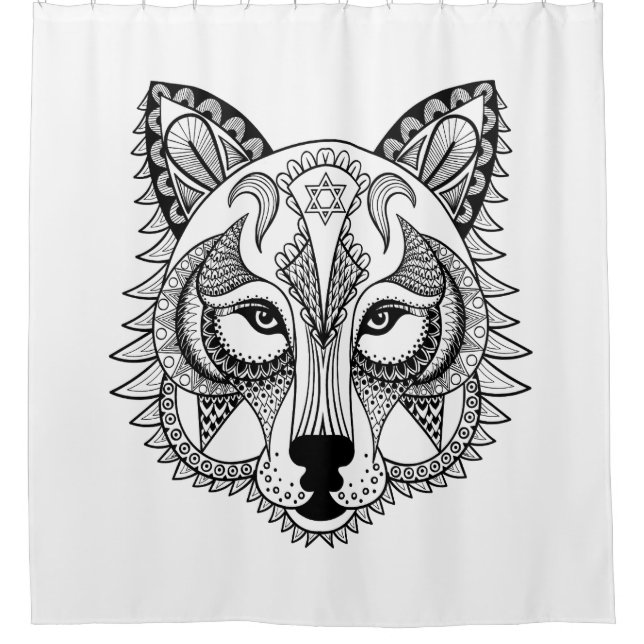 Inspired Wolf Shower Curtain (Front)