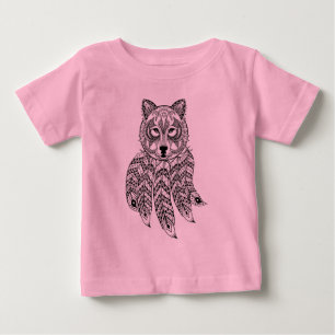 Inspired Wolf With Dreamcatcher Baby T-Shirt