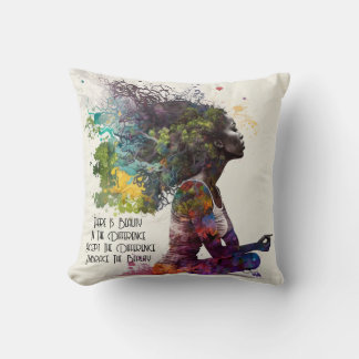 Inspired Woman Embrace Throw Pillow